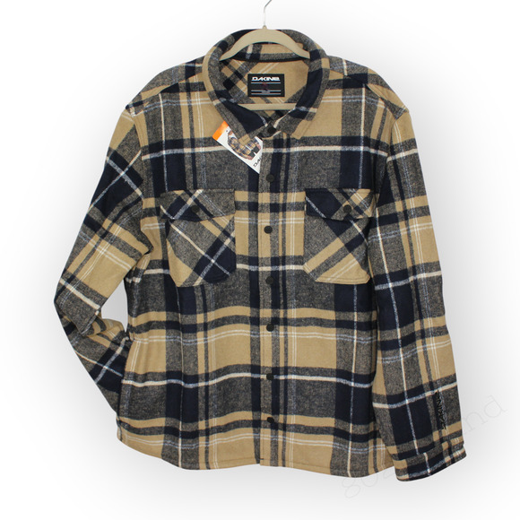 3XL NEW Dakine Shirt-Jac Shacket Chore Barn Snap Navy Plaid Flannel Fleece - Picture 8 of 14
